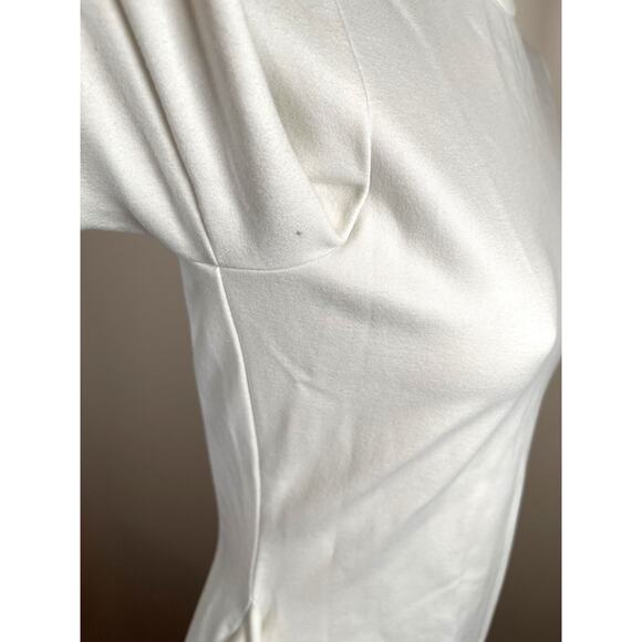 ALEXIS Tracee Long Sleeve High Neck Drape Twist Tie White Mini Dress Size XS - Picture 11 of 14